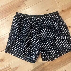 Boss Black and White Geometric Shorts